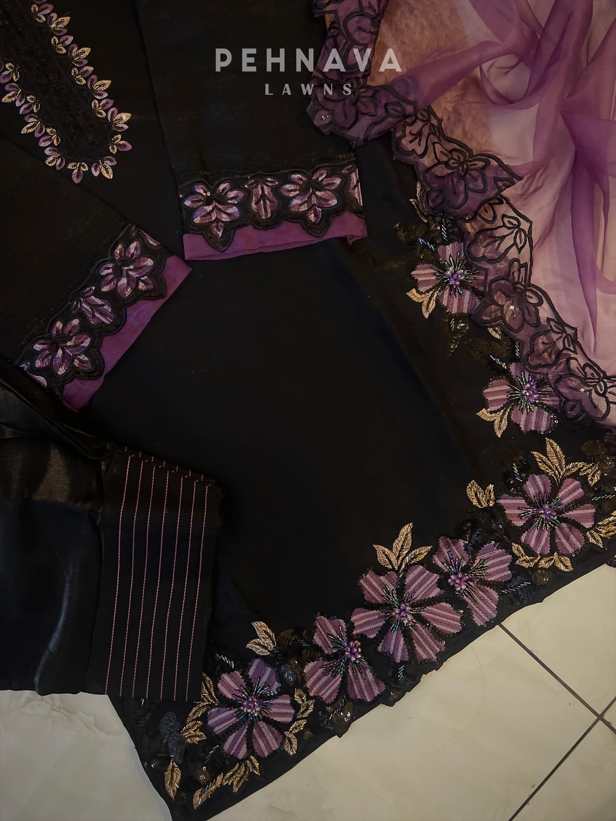 Sequin Detail Suit-1590 - Pehnava Lawns