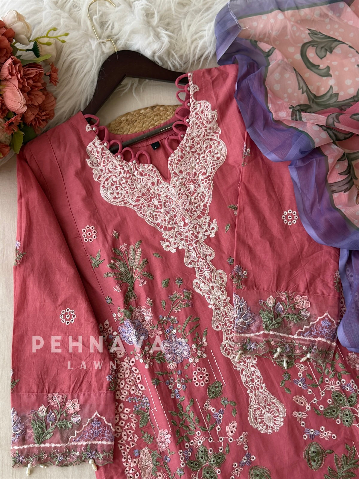 Floral Embroidered Suit Set 1666
