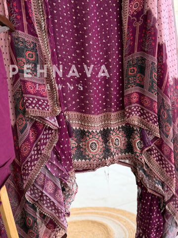 Ajrak Yoke Unstitched Suit
