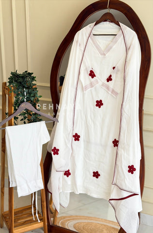 Floral Embroidered Suit