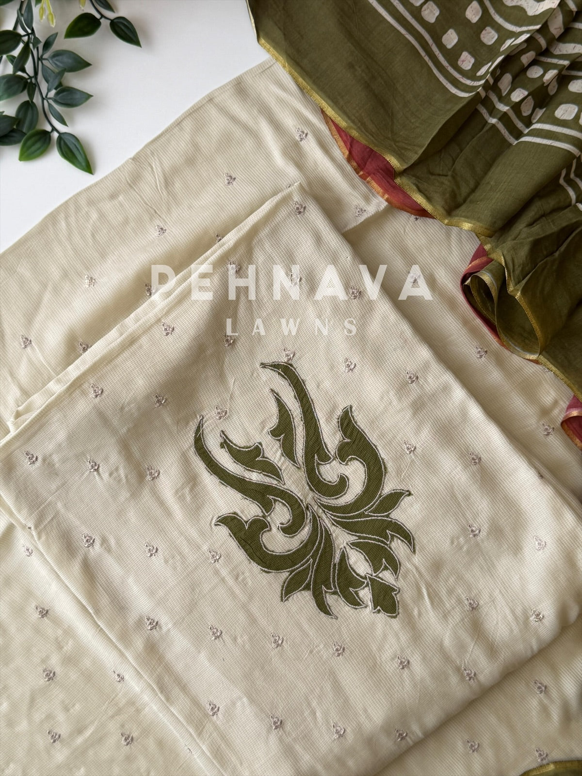 Cotacheck Embroidered Unstitched Suit-4070 - Pehnava Lawns