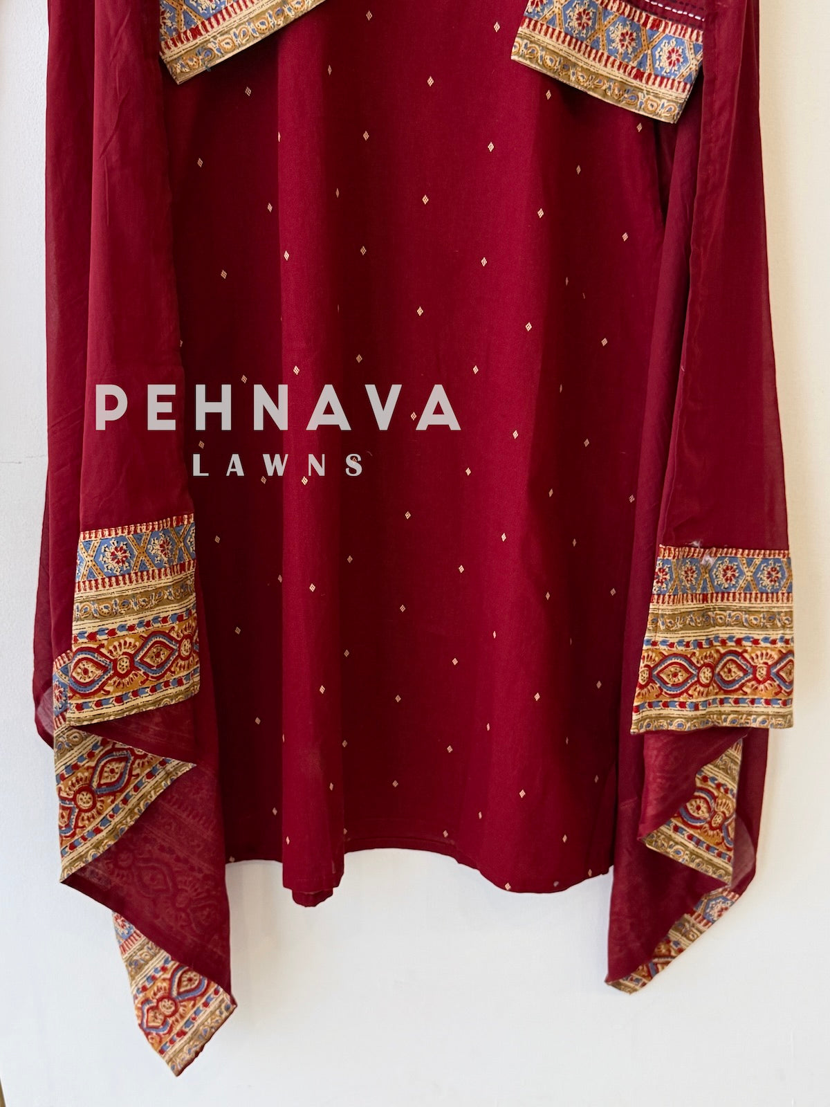Linen Printed Yoke Three Piece Set 13507