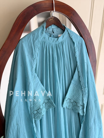 Round Neck Pleated Suit Set