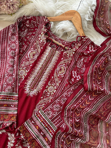 New Blue&Red Pakistani Suit