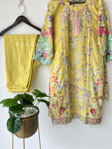 Embroidered Lawn Suit with Scallop Dupatta-1704