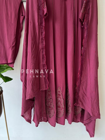 Crinkled Rayon Anarkali-6098