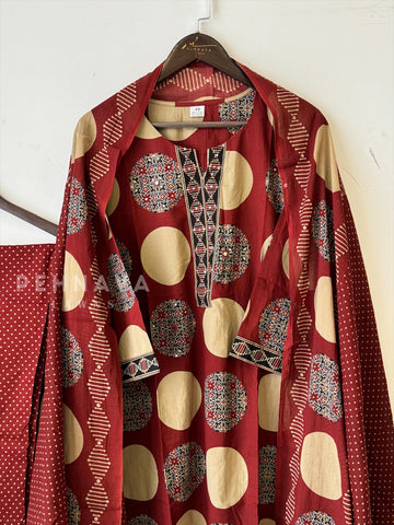 Block-Printed Cotton Suit Set