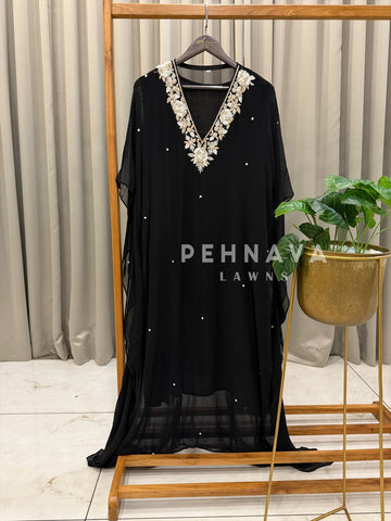 Handworked Floral Pearl Kaftan