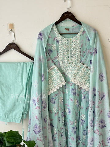 Mulcotton With Chikankari Embroidery Attire-3411