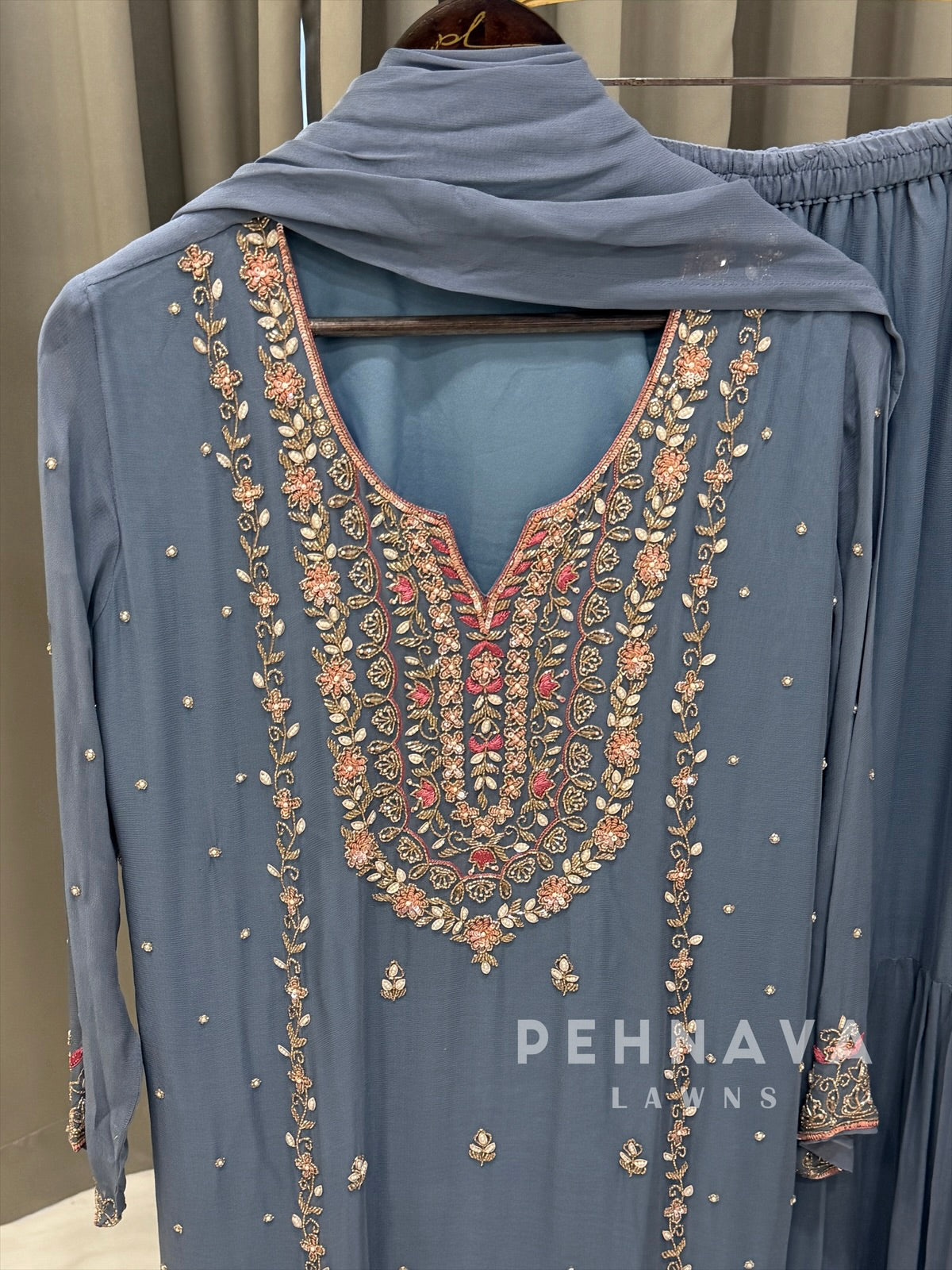 Premium Handworked Chiffon Suit-4326