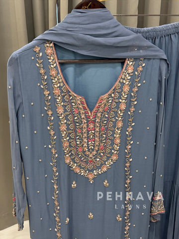 Premium Handworked Chiffon Suit-4326