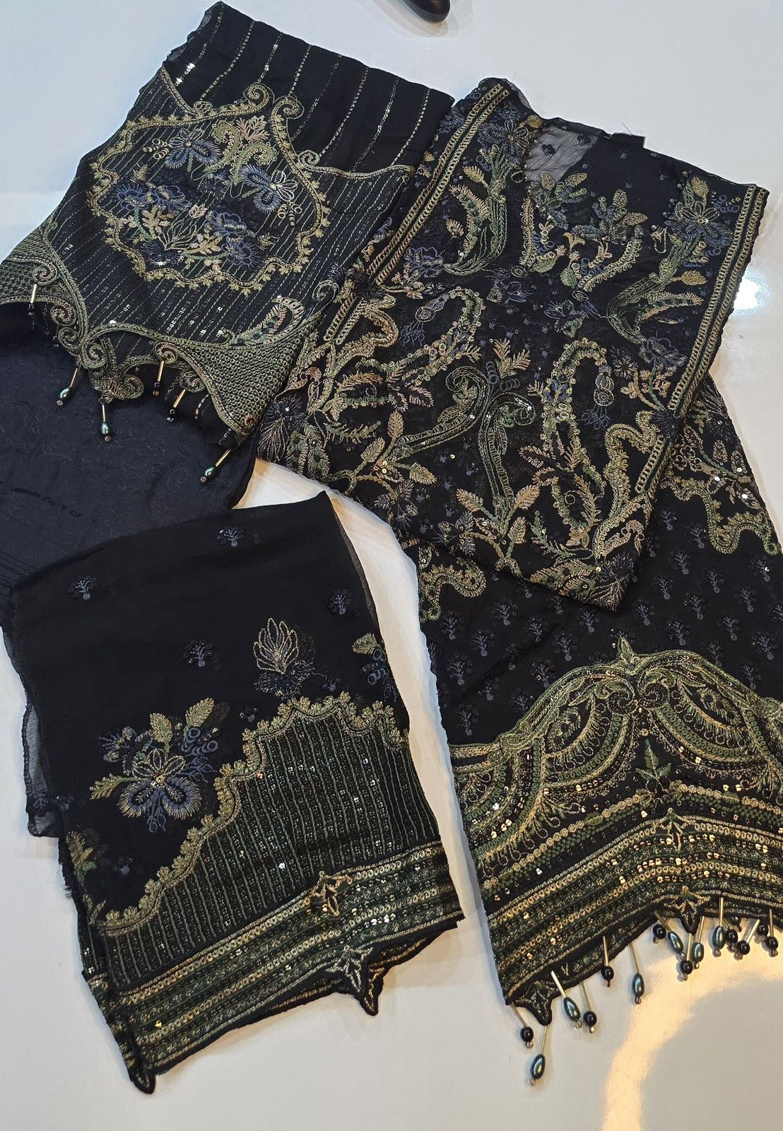 Luxury Chiffon semi stitched suit-RBN-6793