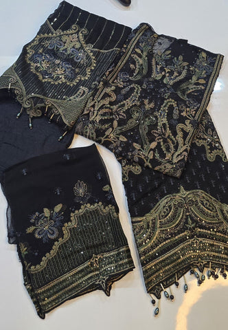 Luxury Chiffon semi stitched suit-RBN-6793