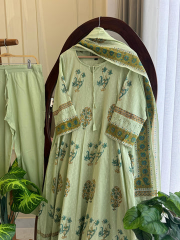 Floral pleated Anarkali Dress