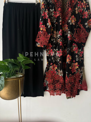 New Floral Embroidery Kurtha Suit Set-LRC 272