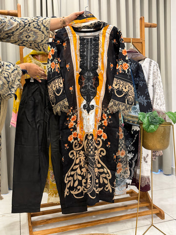 Signature Embroidered Three Piece Set
