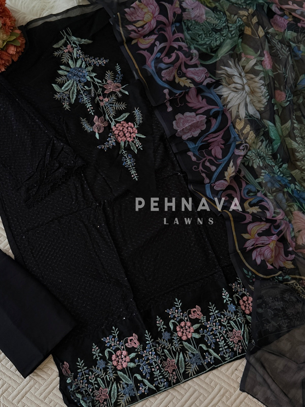 Embroidered Semi Stitched Suit 4089