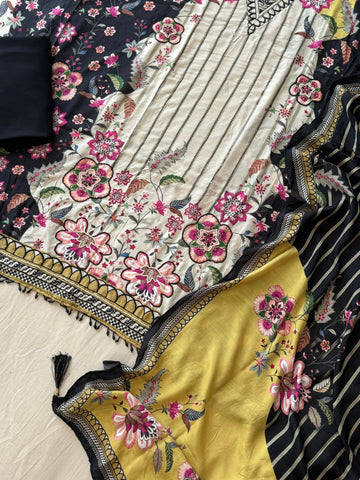 Premium Floral Printed Muslin Suit-275A