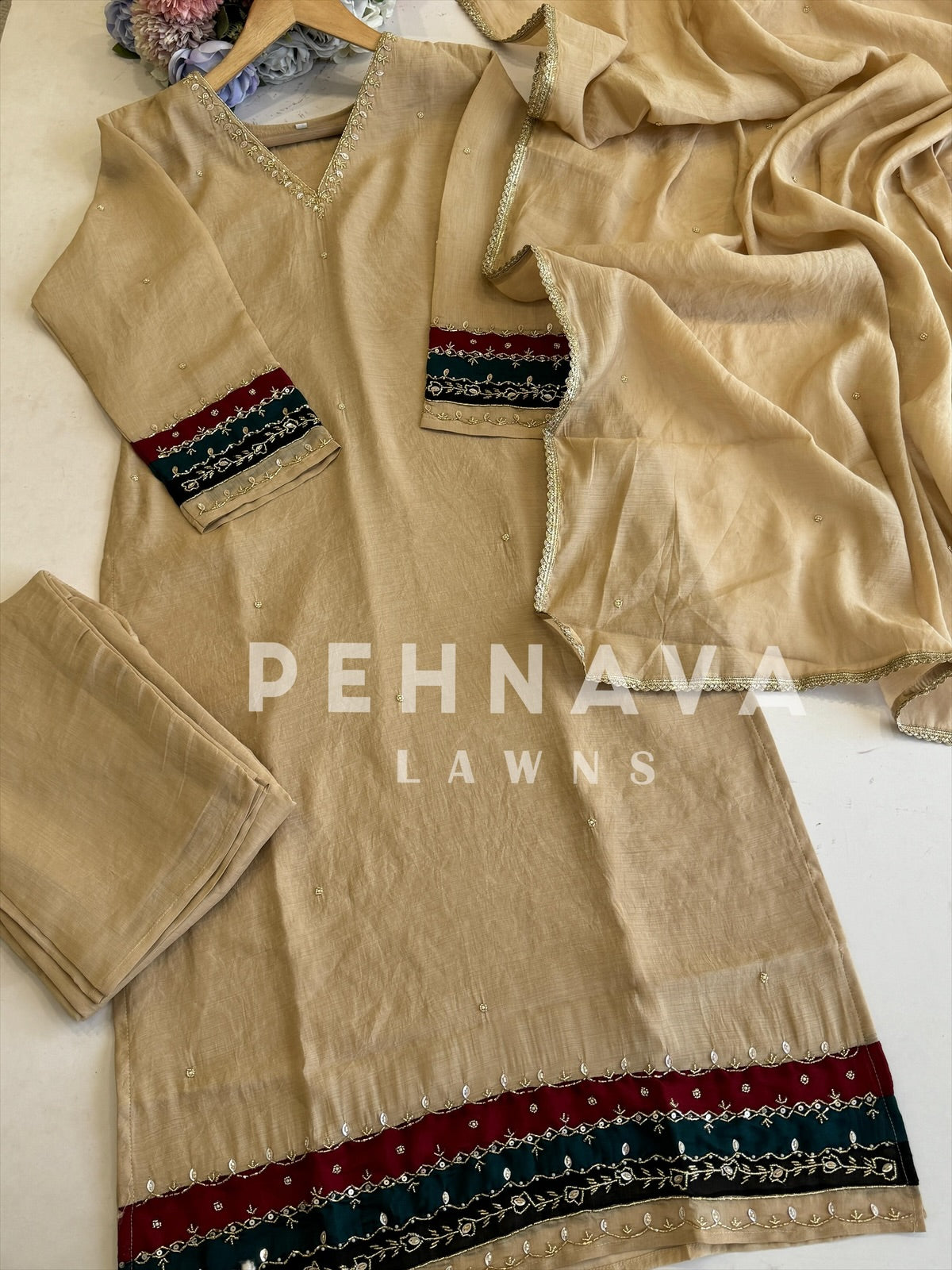 Classic Chanderi Suit - Pehnava Lawns