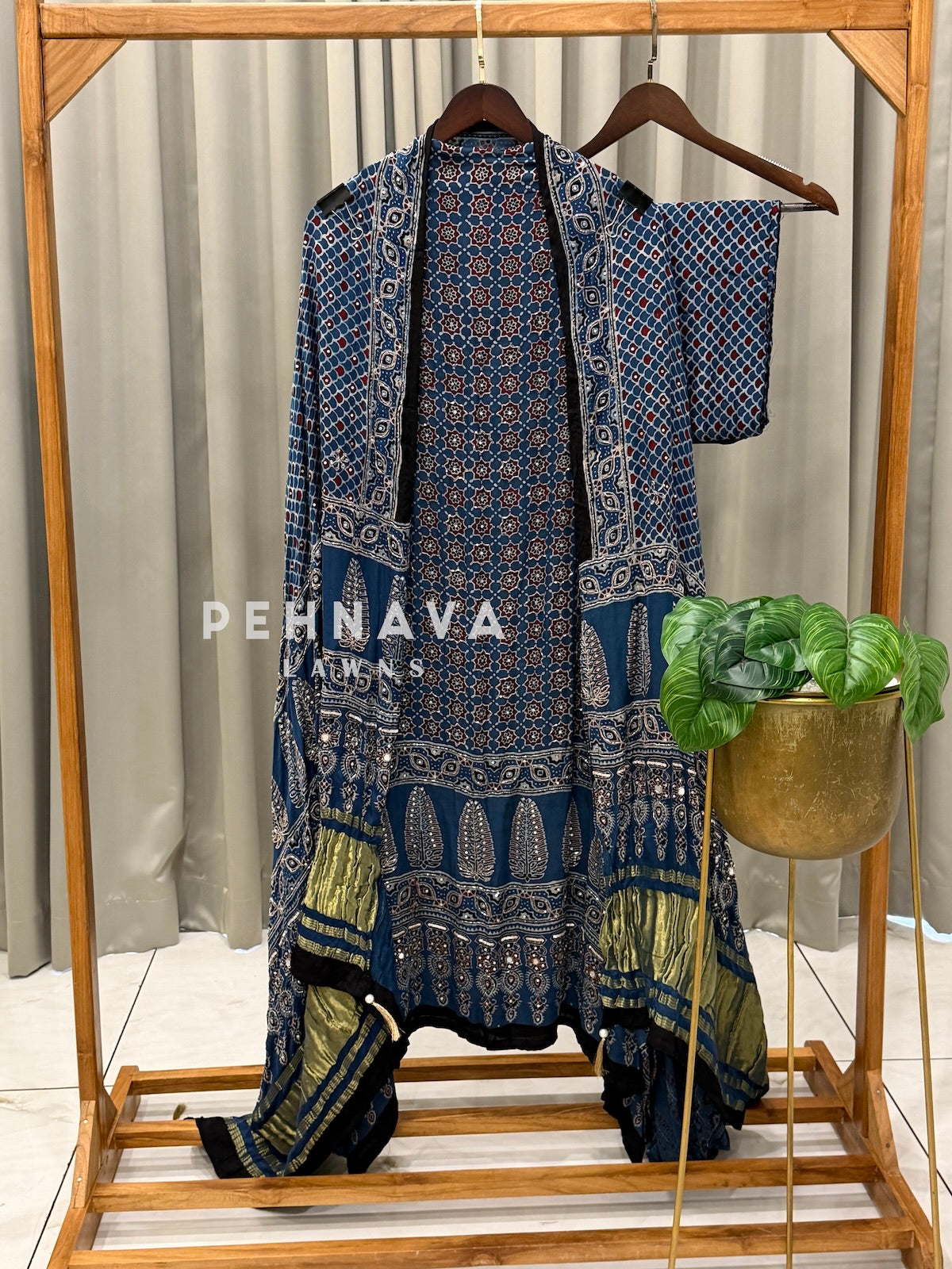 Ajrak Printed Unstitched Suit