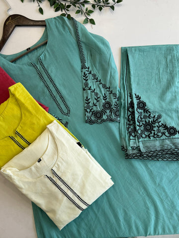 Mul-Chandheri Flared Embroidered Suit