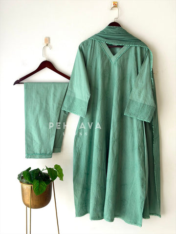 Embroidered Three Piece Ensemble B725