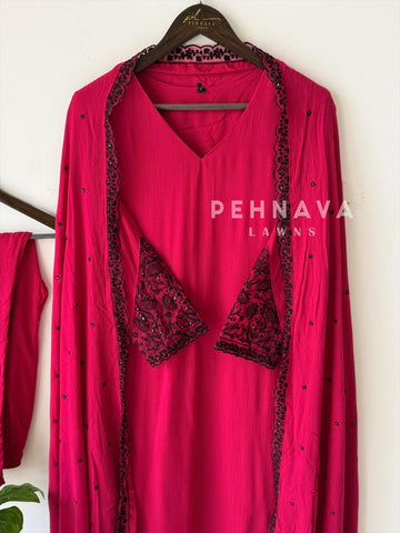 Lace‑Trimmed Embroidered Ensemble-16344