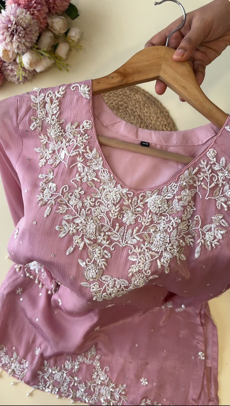 Chinnon handworked suit with Neck detailings