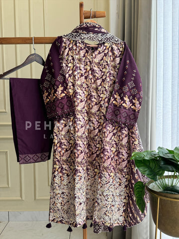 Printed Suit ft Embroidered  and Lace Detailing