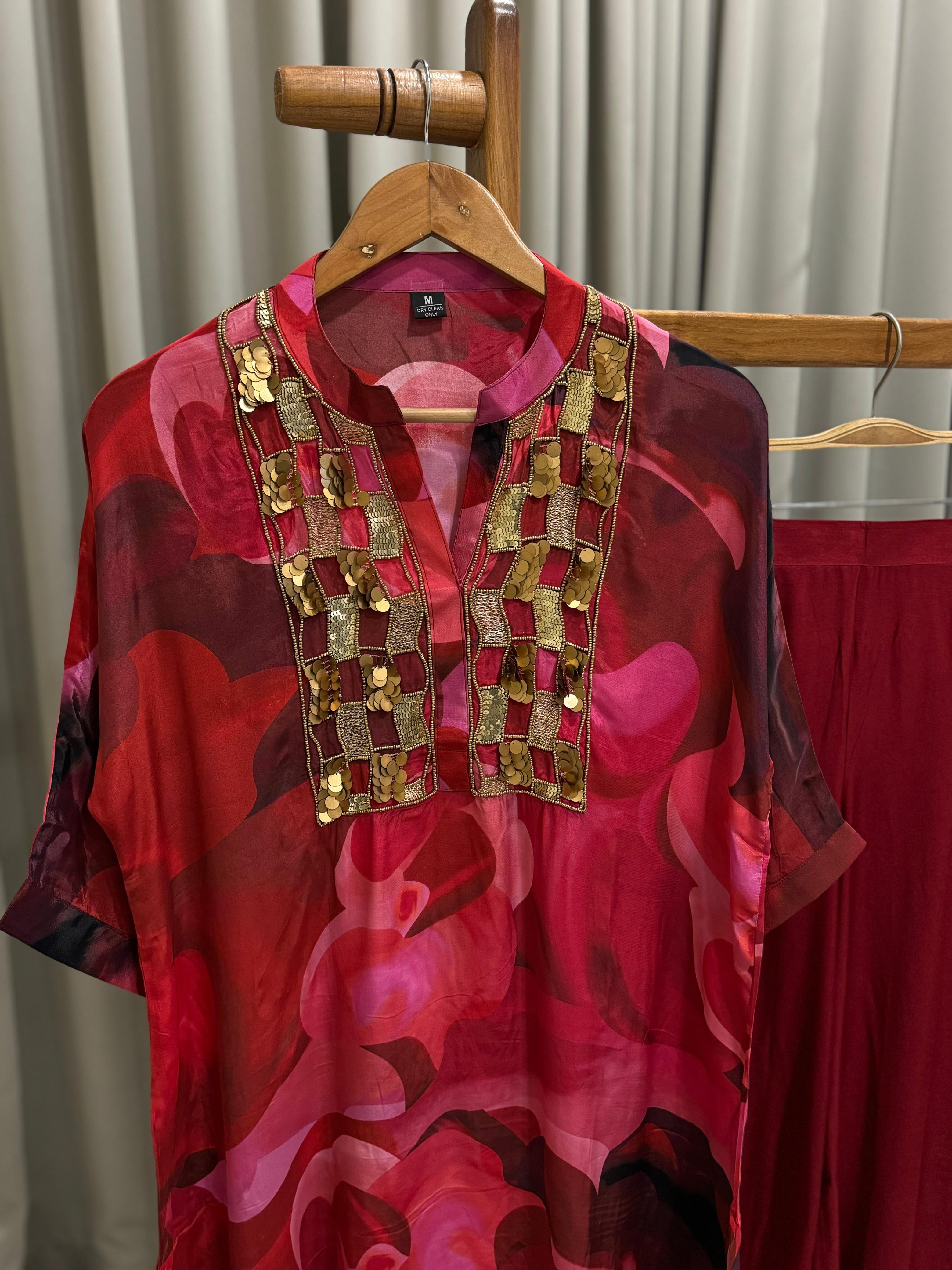 Premium Handworked Two Piece Set-Rose - Pehnava Lawns