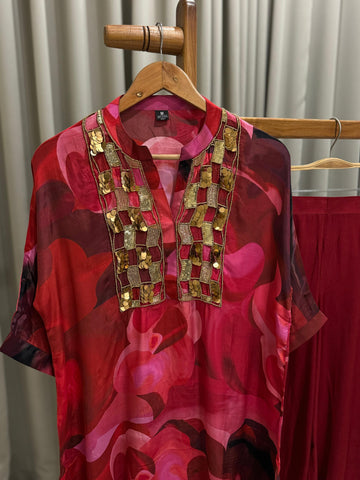 Premium Handworked Two Piece Set-Rose - Pehnava Lawns