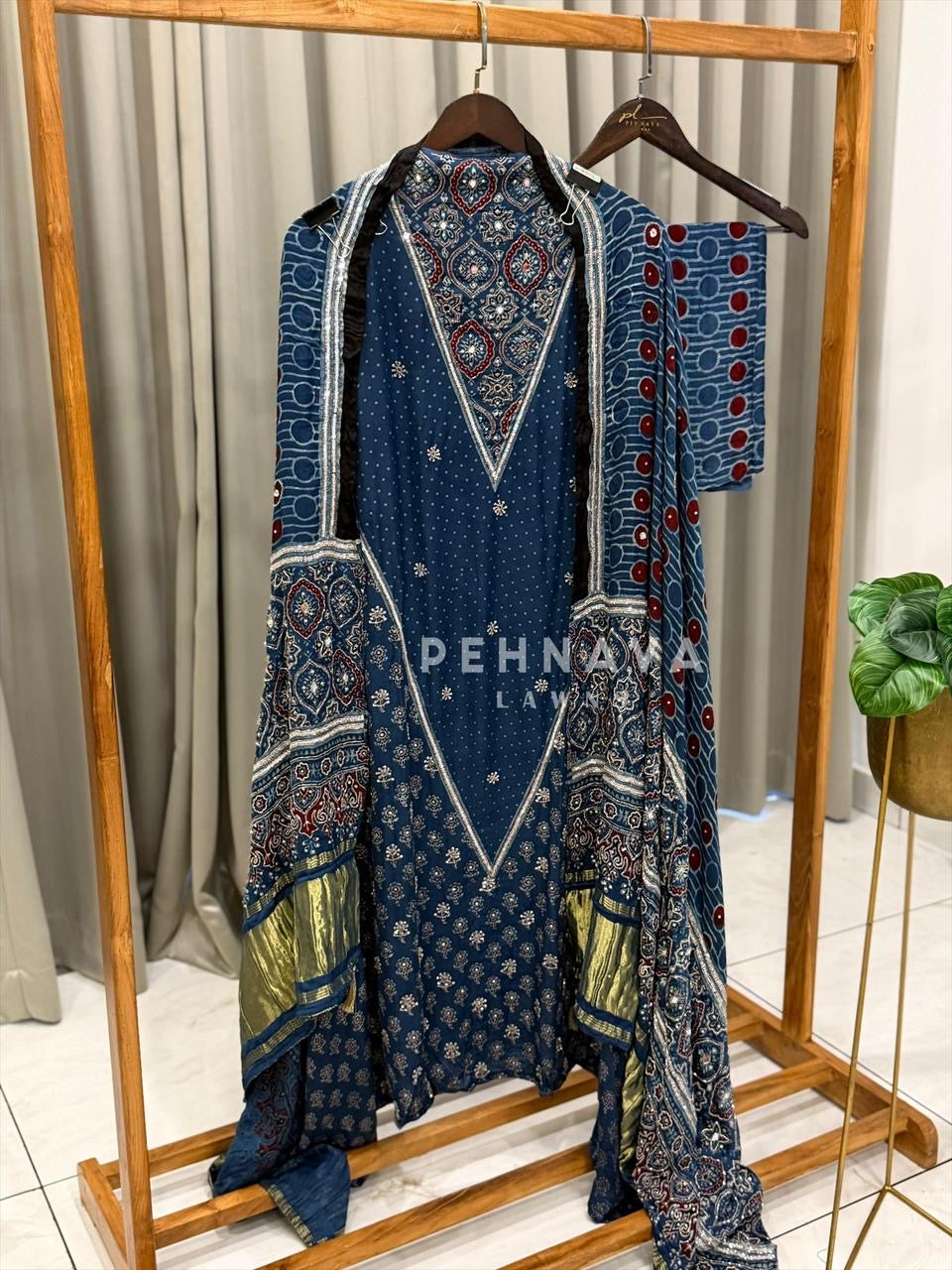 Ajrak Printed Unstitched Suit