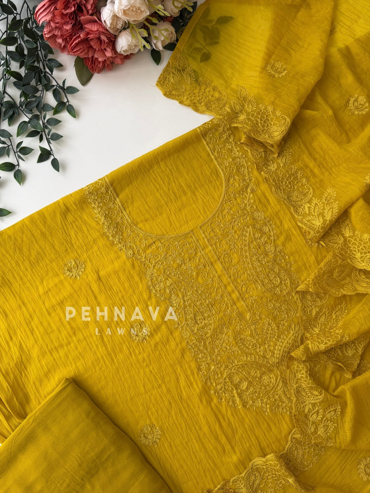 Chanderi Embroidered Unstitched Suit 791D4