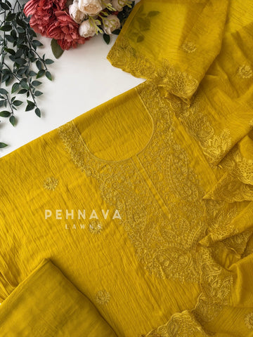 Chanderi Embroidered Unstitched Suit 791D4