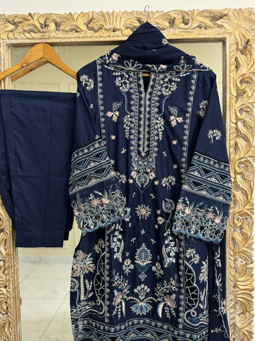 Pure Lawn Embroidery Suit-D8