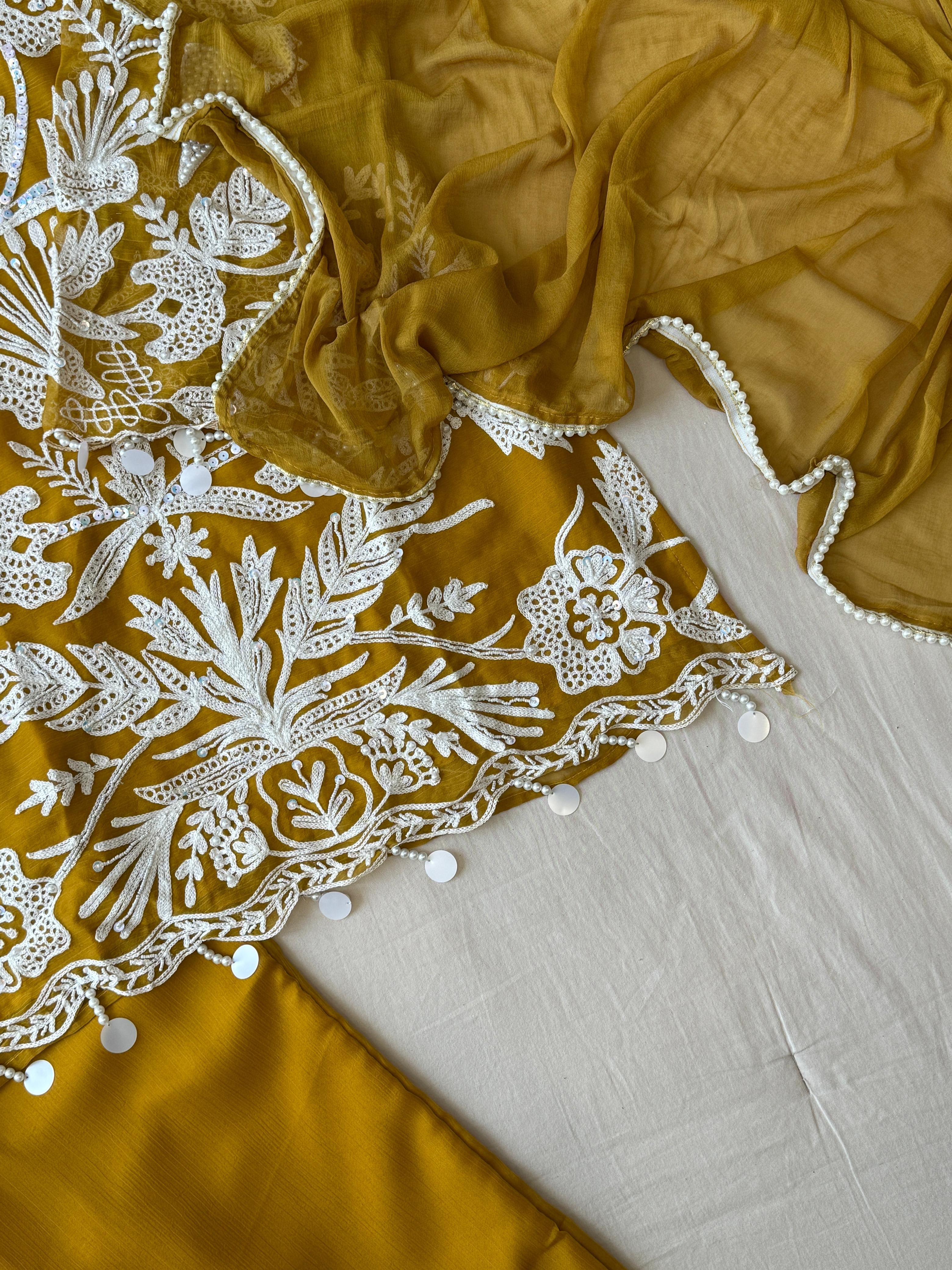 Party Wear Chiffon Georgette Suit Set-Colour Options - Pehnava Lawns