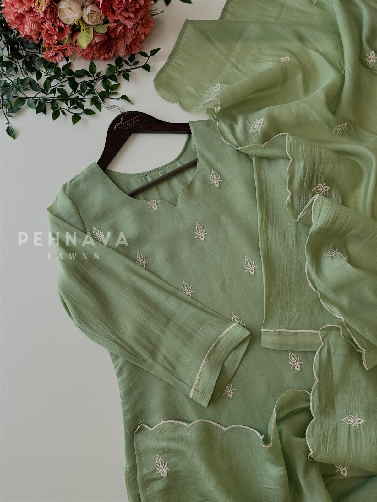 Chanderi  Embroidered Suit 12693