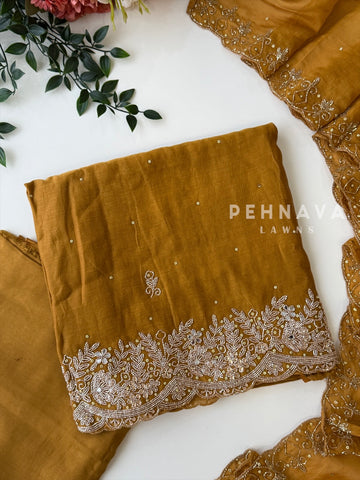 Chanderi Handworked Unstitched Suit-18566
