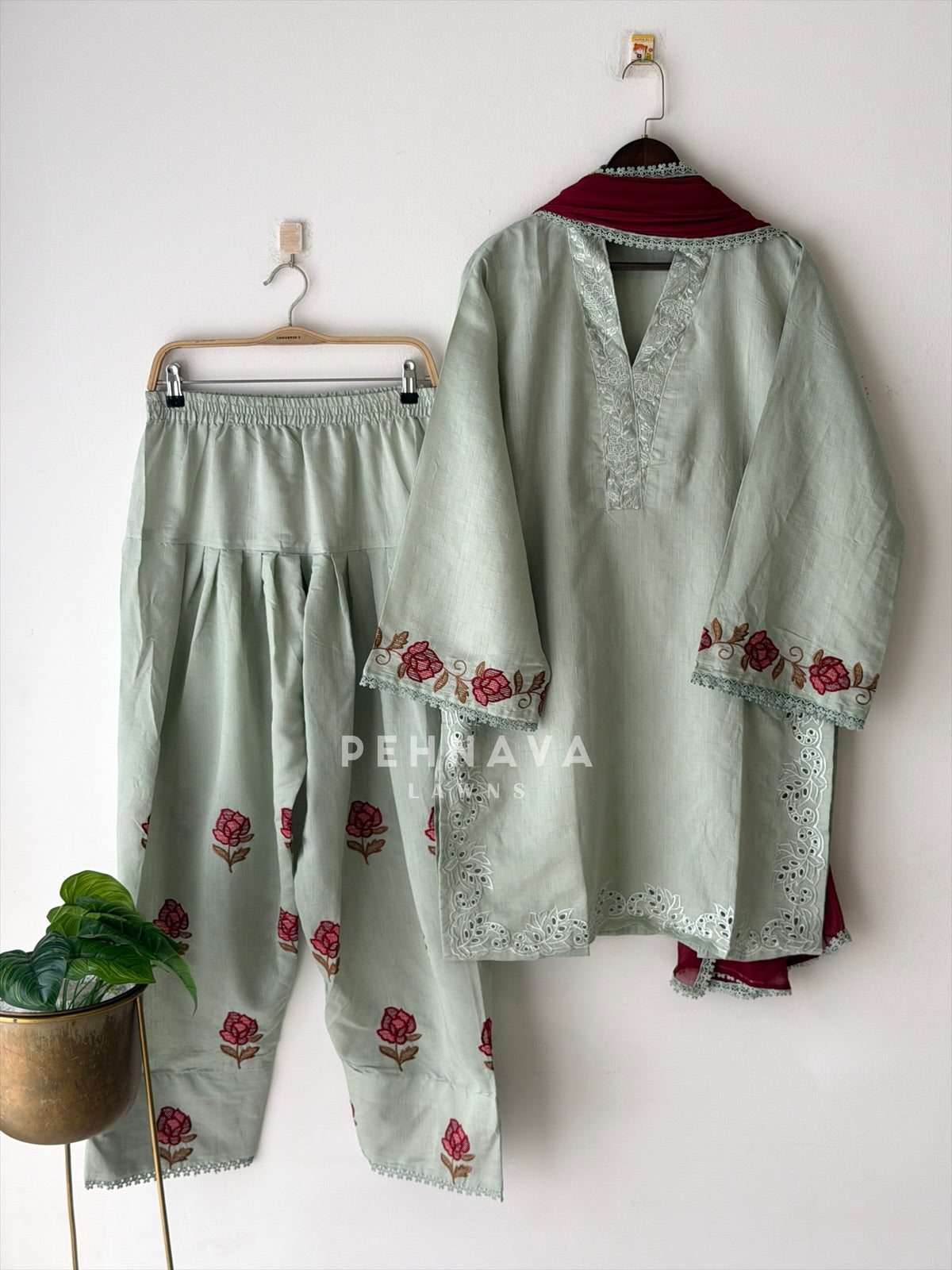 Floral Embroidered Farshi Salwar-LRC311