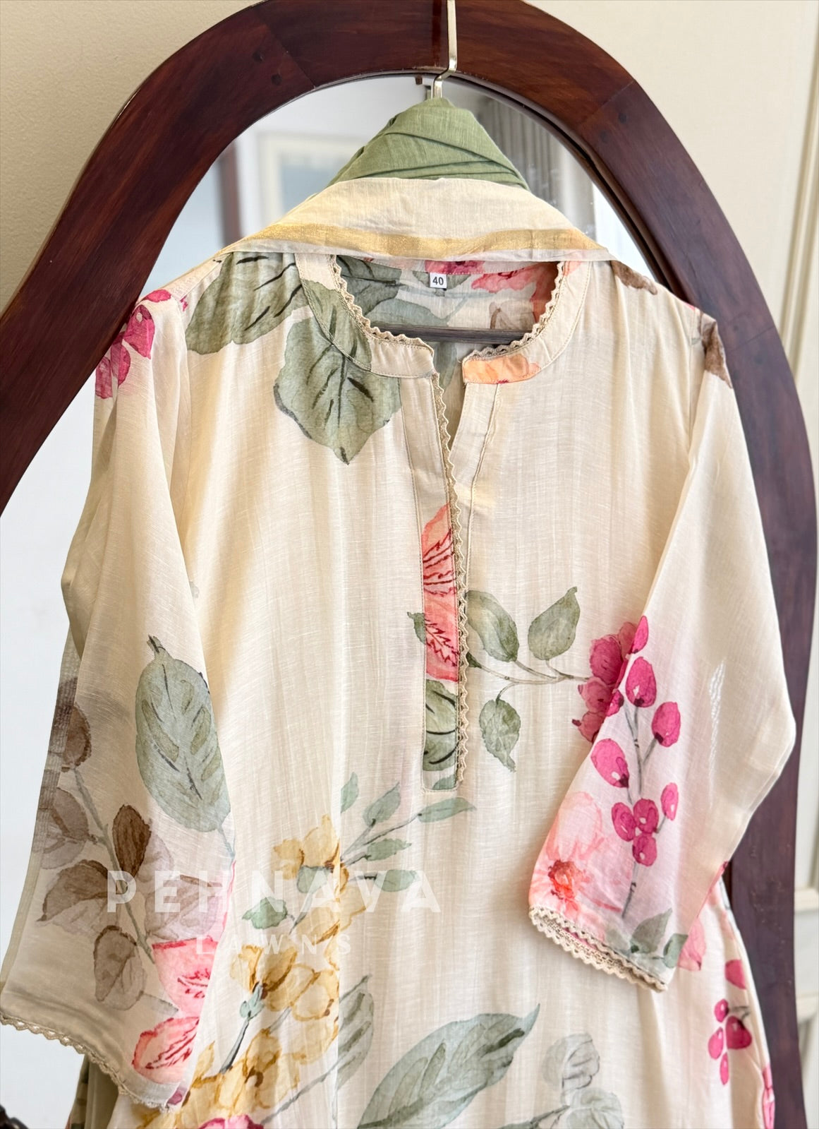 Floral Printed Three Piece Suit