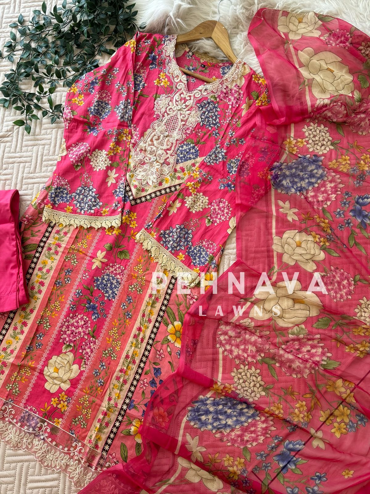 Pink Suit Featuring White Patches-1279