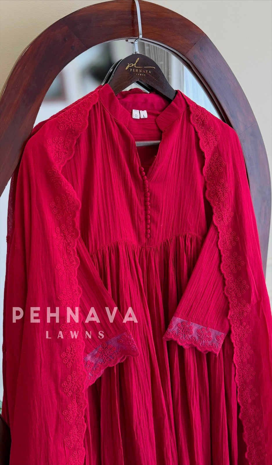 Lace-Trimmed Kurta Set-6404