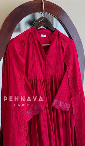 Lace-Trimmed Kurta Set-6404