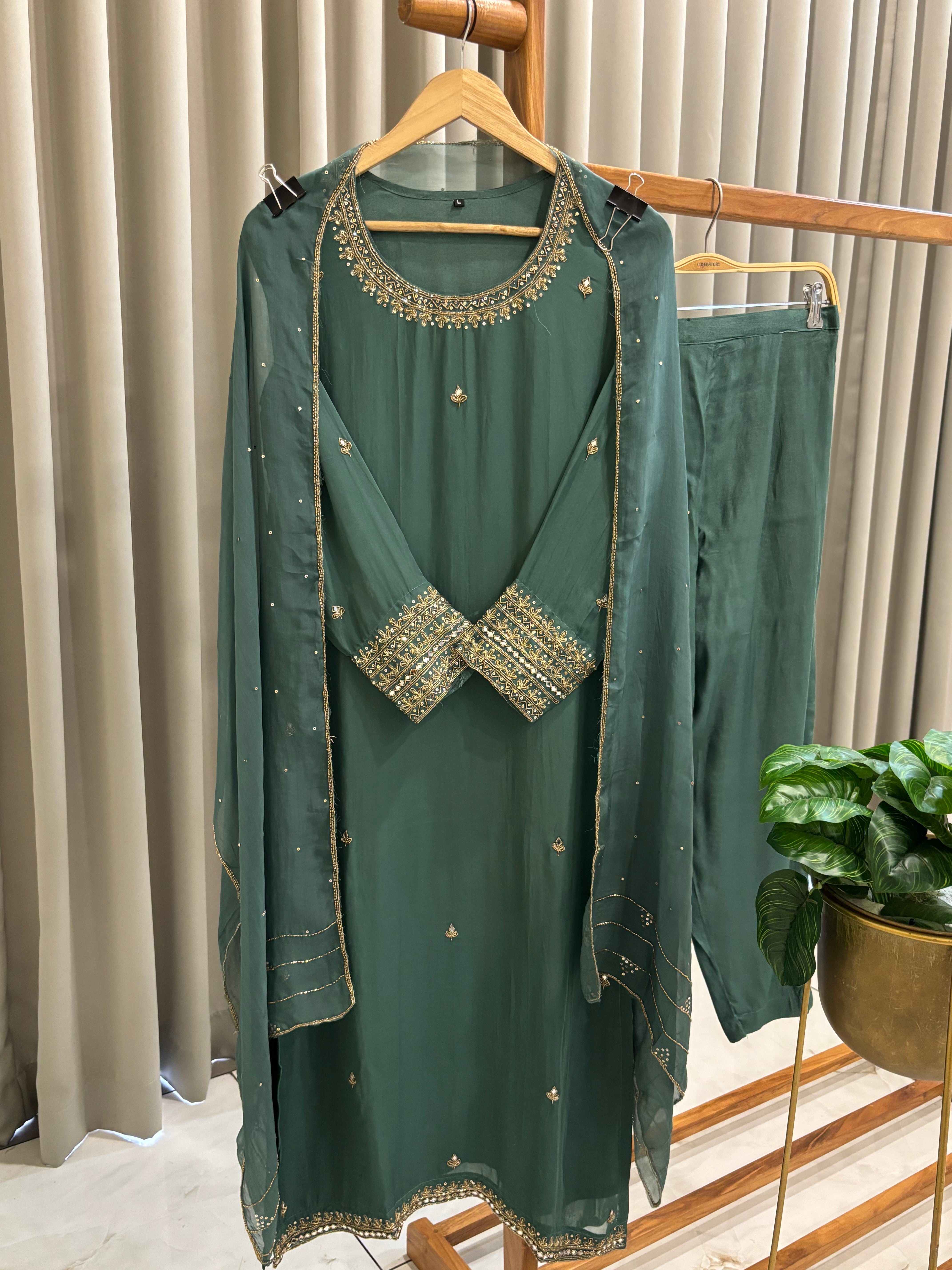 Premium Handworked Soft Organza Suit