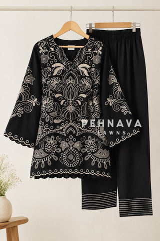 Bell Sleeve Embroidered Farshi Salwar Set