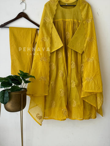 Chanderi Embroidered Suit