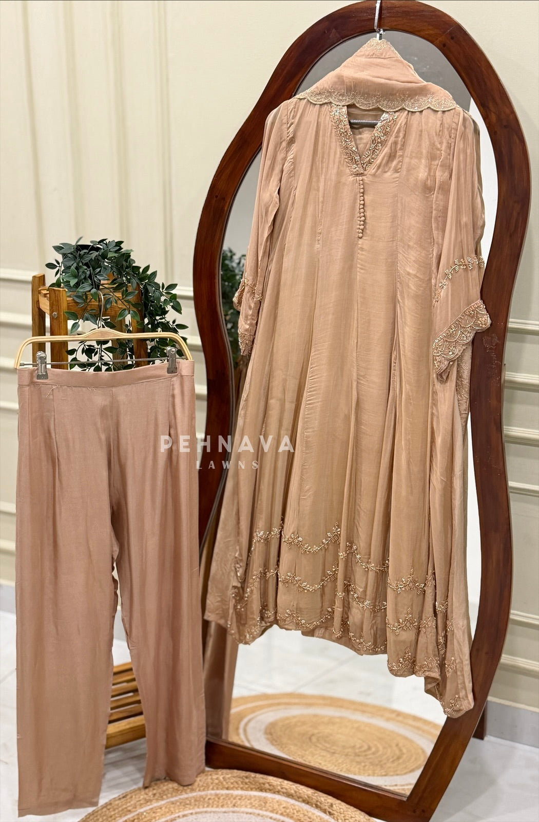 Handworked Anarkali Ensemble-NC3 - Pehnava Lawns