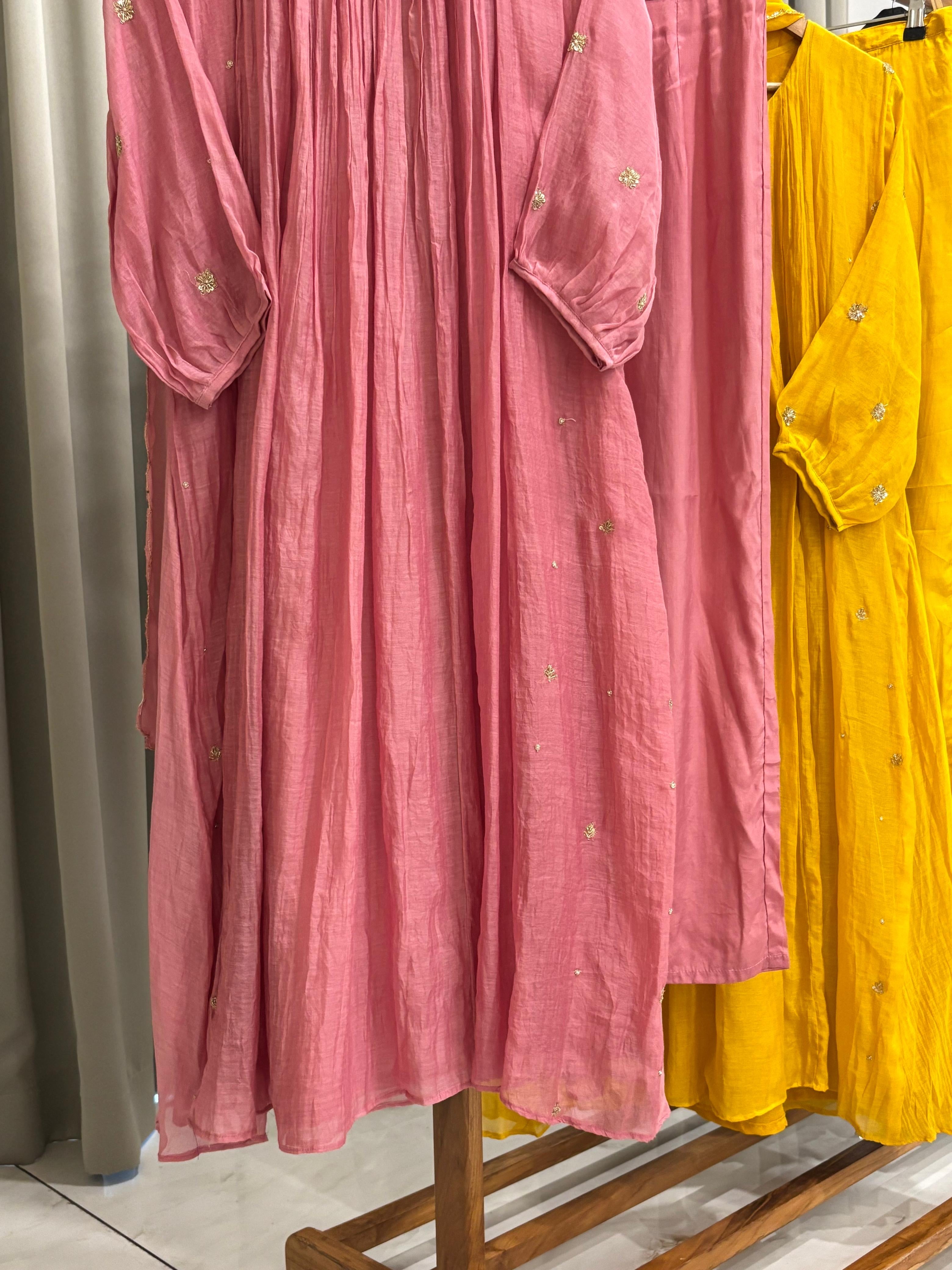 Mulchandheri Pleated A-line suit with embroidery