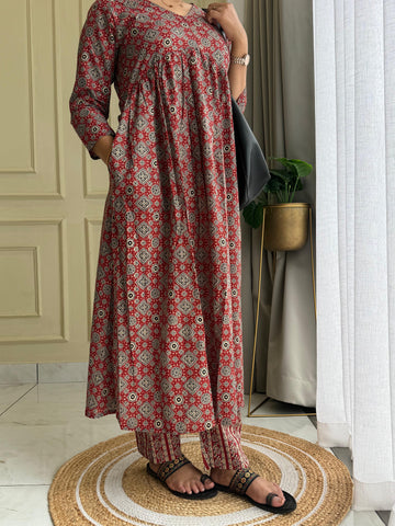 Ajrak Printed Two Piece Co-ord Set-2
