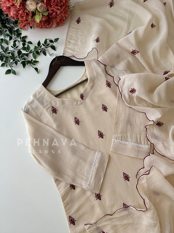 Chanderi  Embroidered Suit 12693